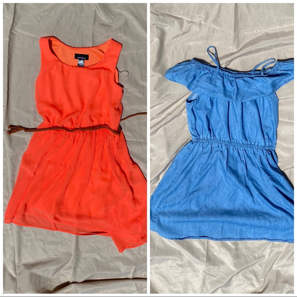 2 Casual Dresses, Denim and Orange dress